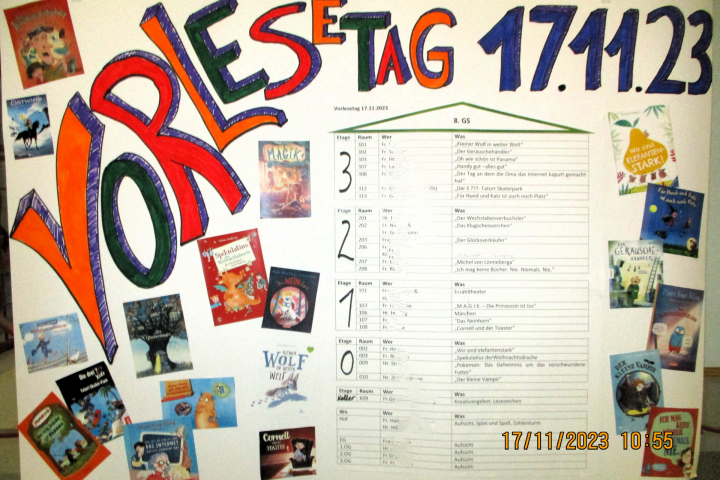 Programmtafel des Vorlesetag 17.11.2023