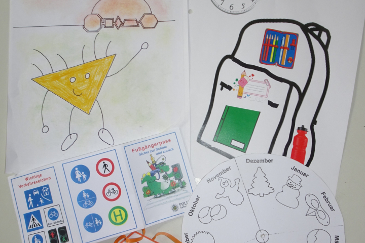 Collage mit verschiedenen Infos und Hinweisen für die Schule